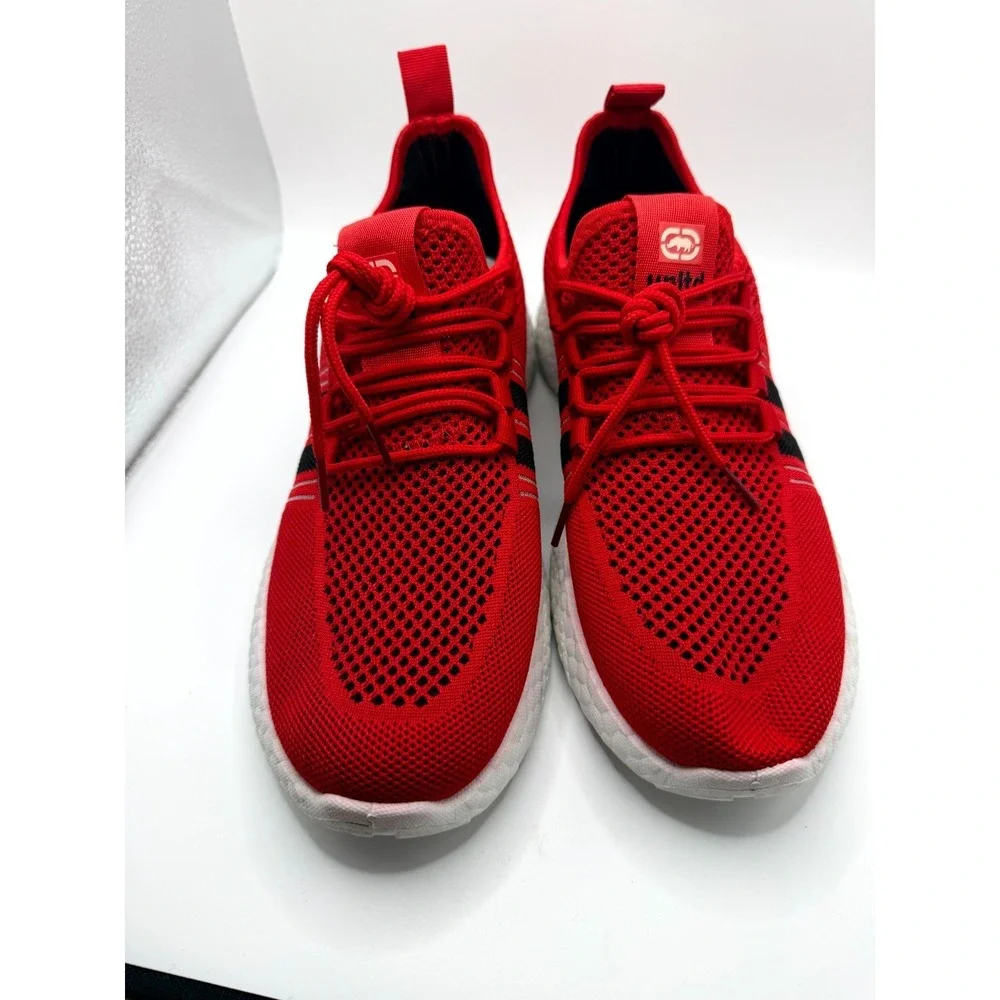 Ecko Unltd. Mens 10‎ Us Sneaker Red White Mesh Low Top Running Athletic Shoes